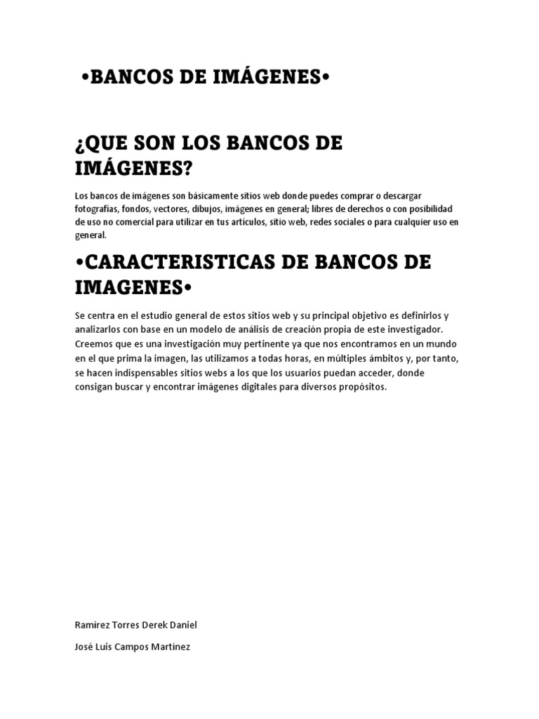 Guía de Bancos de Imágenes Gratis | PDF