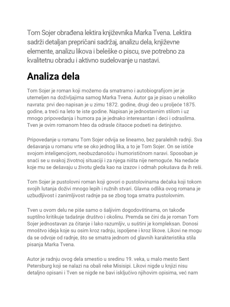 Tom Sojer | PDF
