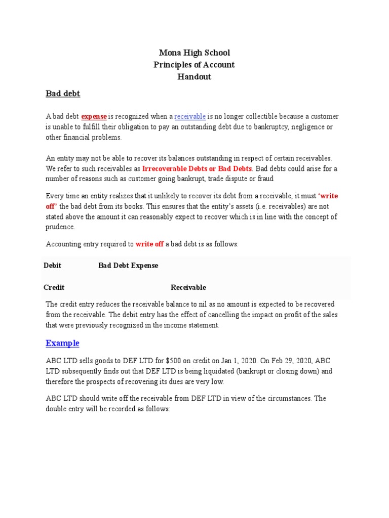 Accounting for Bad Debts and Provisions | PDF | Debits And Credits ...