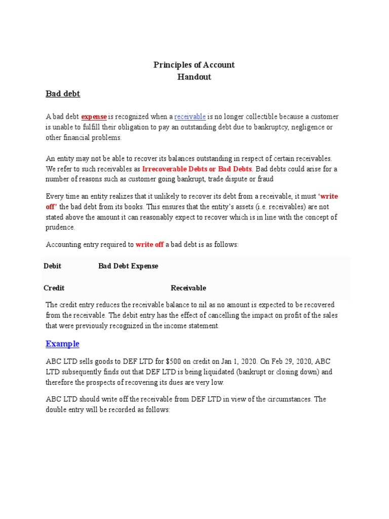 Bad Debts and Balance Sheet Impact | PDF | Debits And Credits | Bad Debt