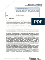 Especificaciones Técnicas Materiales Eléctricos DEL Hospital Gineco Obstétrico Pediátrico de Nueva Aurora Luz Elena Arismendi Unidad Requirente Fecha