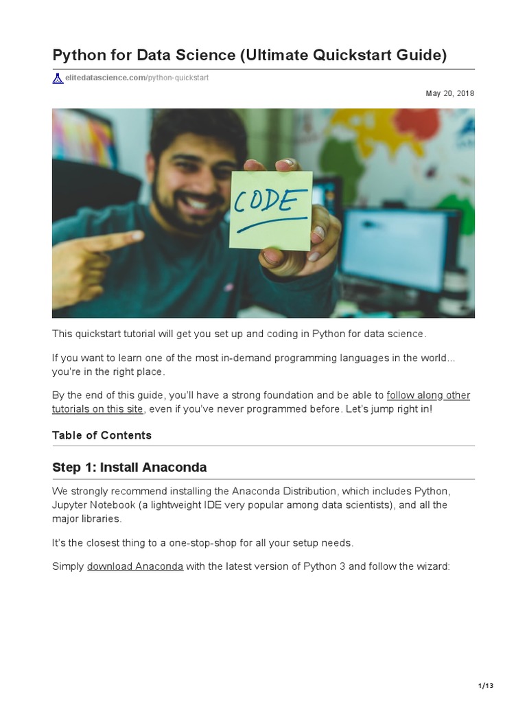 Python For Data Science Quickstart Guide | PDF | Categorical Variable ...