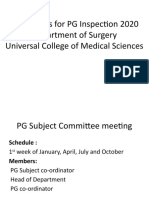 Documents For PG Inspection 2020 Department of Surgery Universal College of Medical Sciences