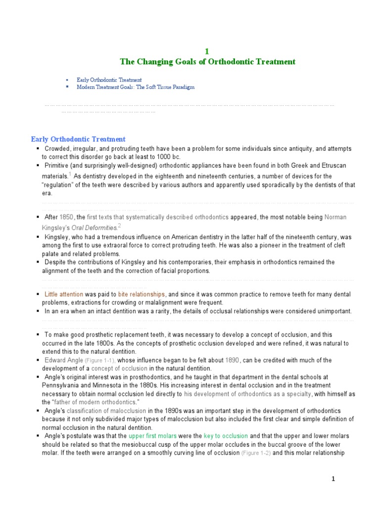 Evolution of Orthodontic Treatment Goals | PDF | Orthodontics | Mouth