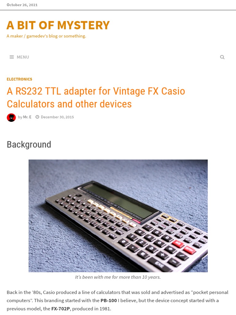 RS232 TTL FX Casio Calculators | PDF | Calculator | Manufactured Goods