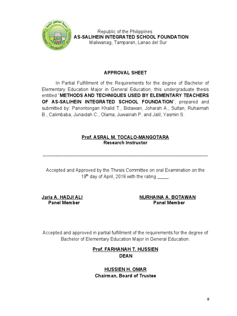 Group 1 - APPROVAL SHEET | PDF