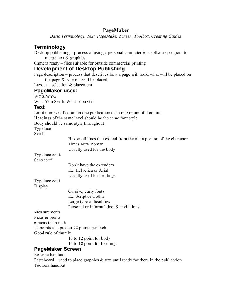 Basic Terminology, Screen, Guides | PDF | Typefaces | Page Layout