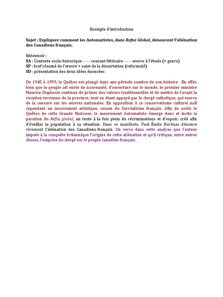 Exemple Dintroduction 102 Pdf