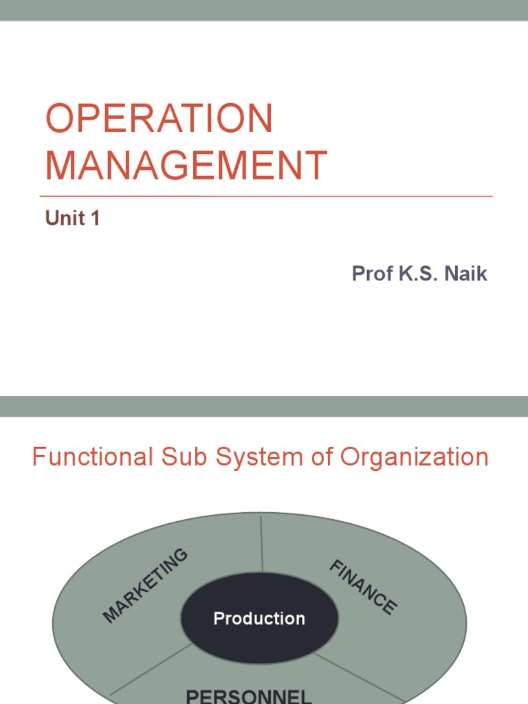 Overview of Production Management Concepts | PDF | Operations ...