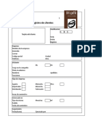 Formato de Registro de Clientes