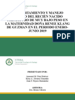 Comportamiento y Manejo Clínico Del Recién Nacido Prematuro