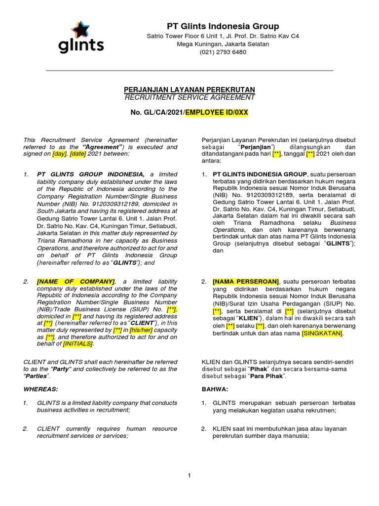 Recruitment Service Agreement | PDF | Arbitration | Know How