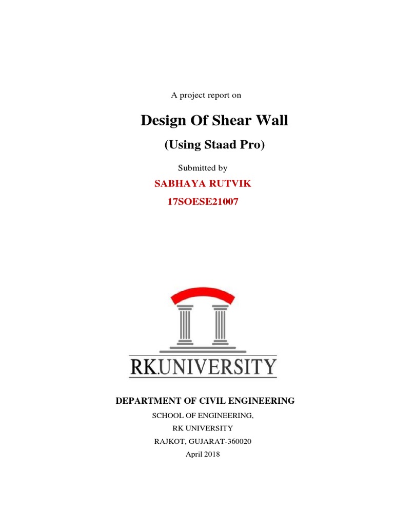 Shear Wall Design of Shear Wall (Using Staad Pro) PDF Wall