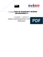 Analysis and Interpretation of Financial Statements: Quarter 1 - Module 5