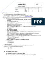 Examen parcial de Robótica con preguntas de IA y programación en Python