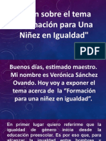 Guion sobre el tema Formacion para una niñez