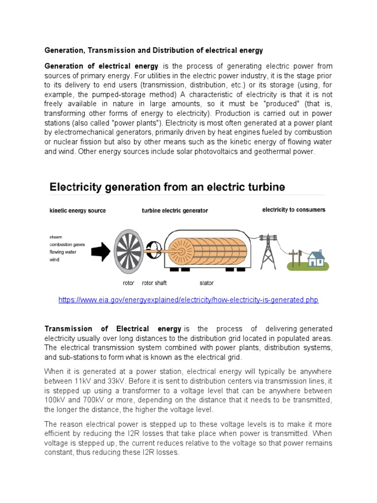 Electrical Energy Generation & Distribution | PDF | Electric Power ...