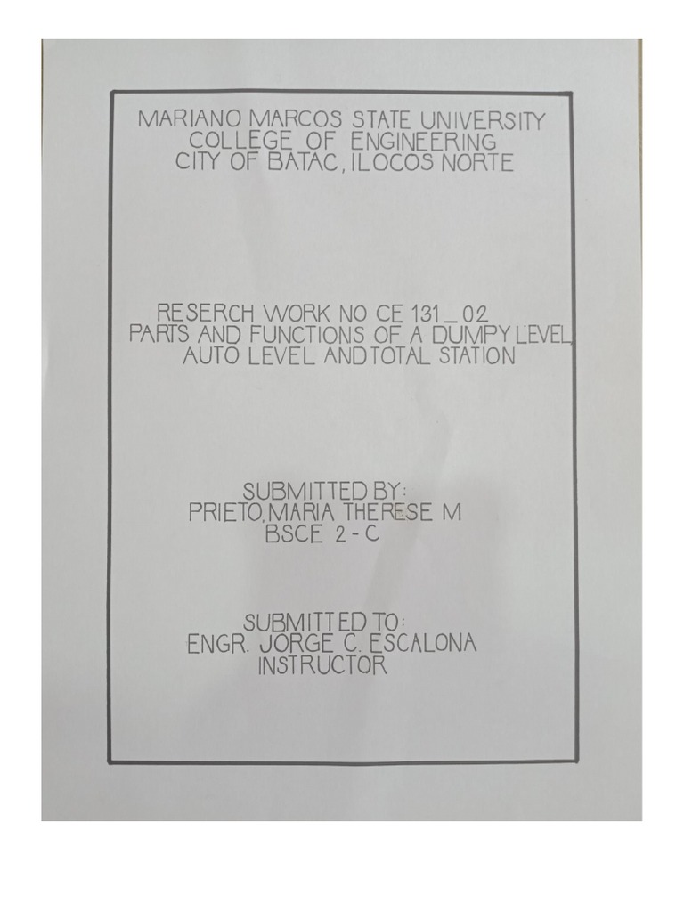 Parts and Functions of A Dumpy Level PDF