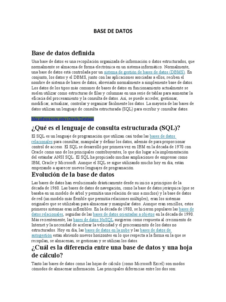 Tipos y funciones de bases de datos | PDF | Bases de datos | Mi sql