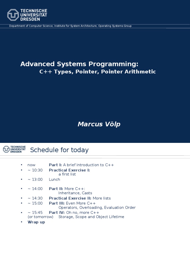 Advanced Systems Programming:: Marcus Völp | PDF | Constructor (Object ...