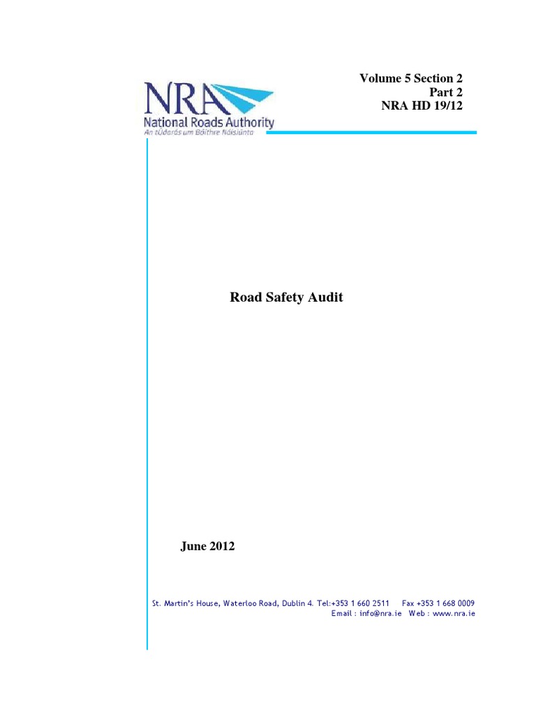 Road Safety Audit Guidelines Ireland | PDF | Audit | Auditor's Report