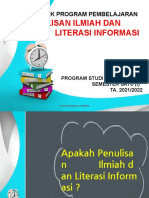 Penulisan Ilmiah Dan Literasi Informasi: Kontrak Program Pembelajaran