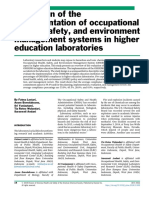 Evaluation of The Implementation of Occupational Health, Safety, and Environment Management Systems in Higher Education Laboratories