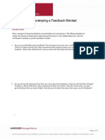 Worksheet For Developing A Feedback Mindset: Instructions