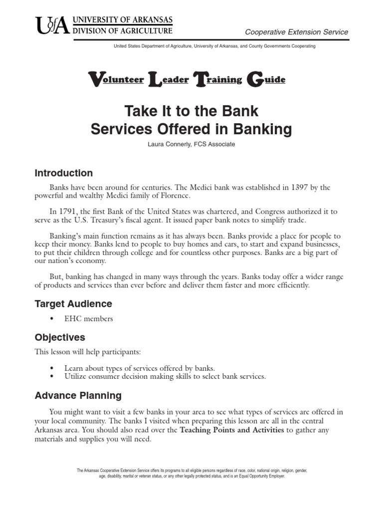 Understanding Banking Services Offered | PDF | Federal Trade Commission ...