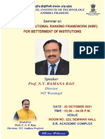 Invitation - Seminar on NIRF for Betterment of Institutions