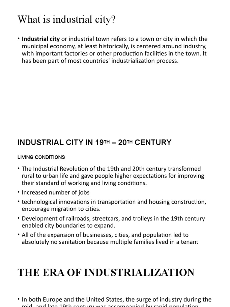 Industrial City PDF Industrial Revolution Industrialisation
