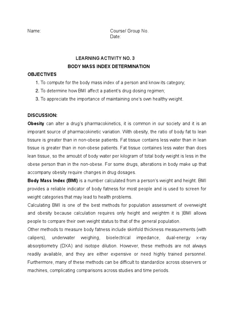 Body Mass Index Calculation Guide | PDF | Body Mass Index | Obesity