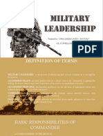 Military Leadership: Prepared By: C/CPT Sarah Jane B. San Juan S7 Cmo Officer