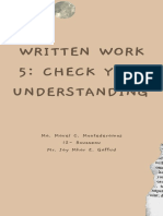 Written Work 5: Check Your Understanding: Ma. Mavel C. Montederamos 12-Rousseau Mr. Jay Mhar Z. Gaffud