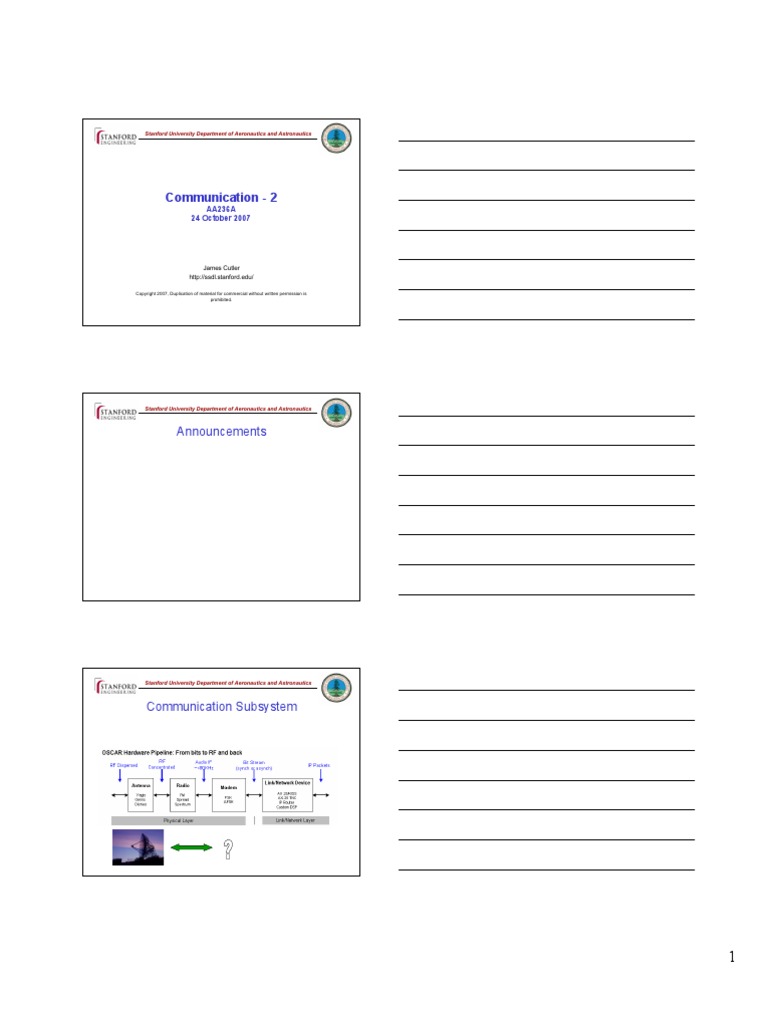 Lecture 10 2007 Handouts | PDF | Channel Access Method | Bandwidth ...