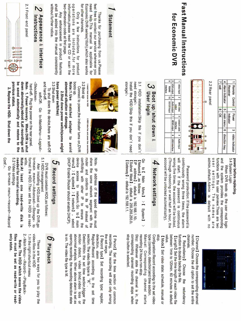 Tsifrov 4 Kanalen DVR HVR Model e CH 7004 h264 0 PDF