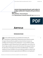 Michaux et Facquez, En contexte interorganisationnel, quels styles de leadership améliorent l’adoption des procédures qualité  Cairn.in