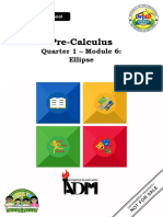 Pre-Calculus: Quarter 1 - Module 6: Ellipse