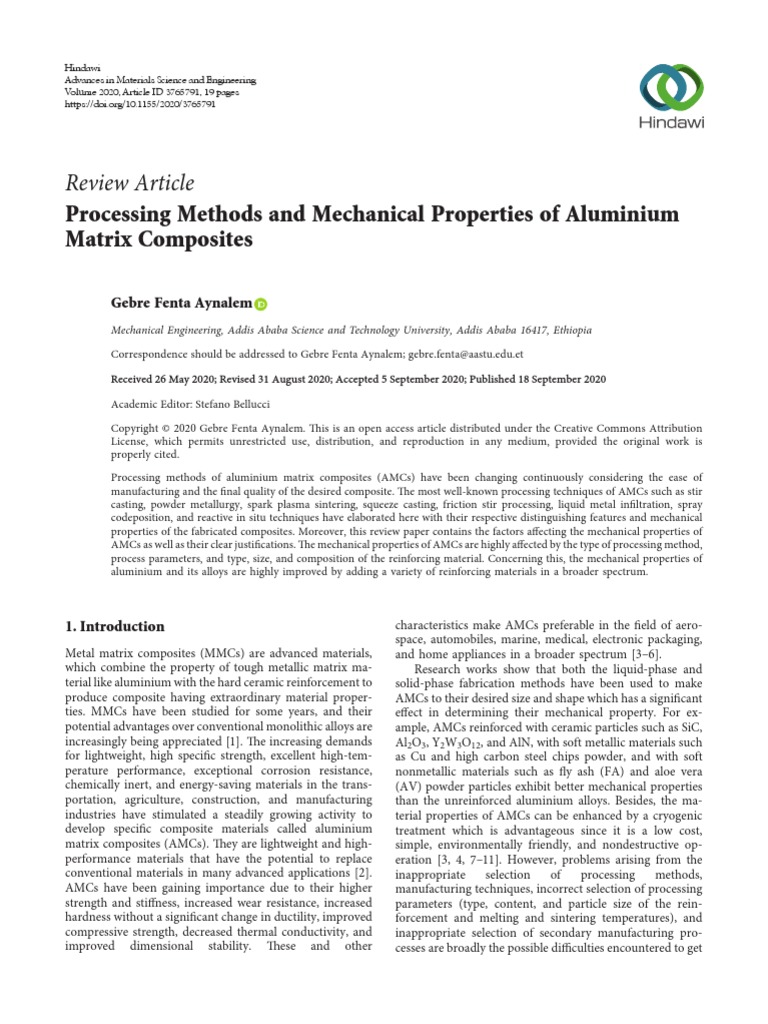 Processing Methods and Mechanical Properties of Aluminium | PDF ...