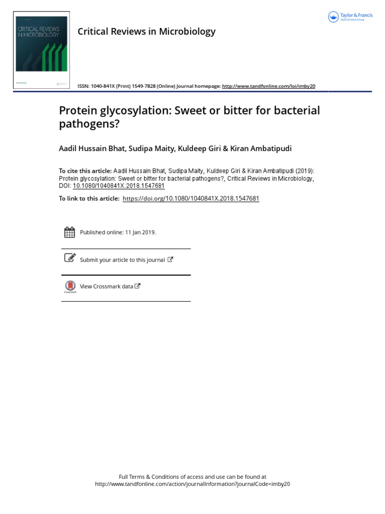 Protein Glycosylation Sweet or Bitter For Bacterial Pathogens PDF