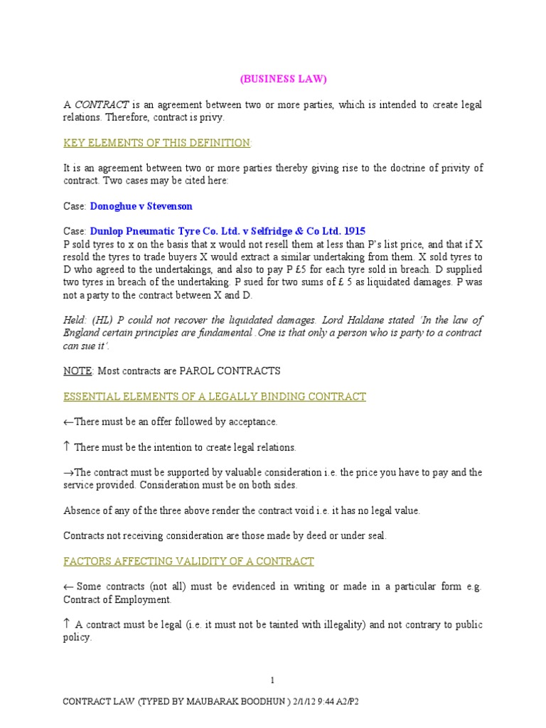 Key Elements of This Definition Donoghue V Stevenson Dunlop Pneumatic Tyre Co. Ltd. V