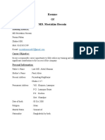 Resume of MD. Mostakim Hossain: Mailing Address