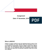 Assignment Date: 4 November, 2015: What Is ANOVA?