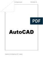 Autocad: Ce 334 Computer Aided Civil Engineering Lab Roll Number: 09