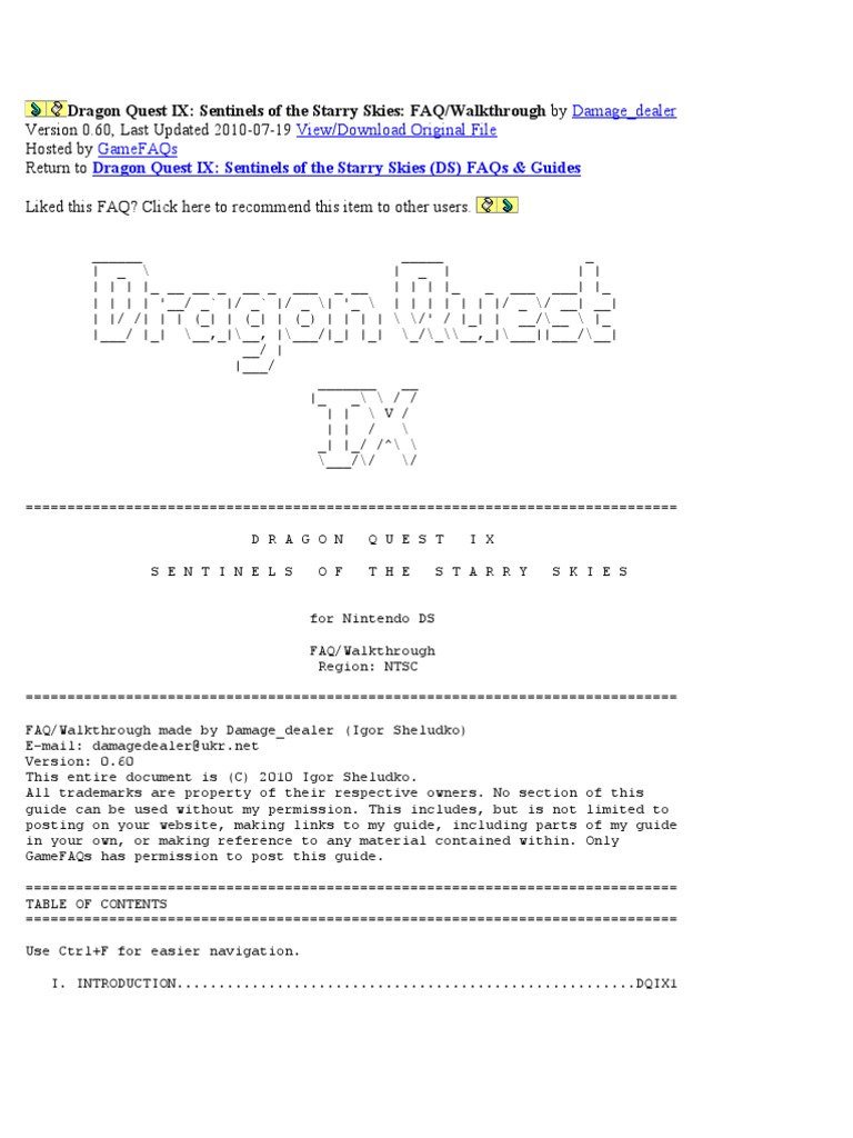 Dragon Quest IX Guide | PDF | Strategy Guide | Leisure