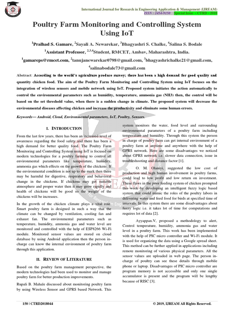 9.poultry Farm Monitoring and Controlling System Using IoT | PDF ...