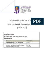 ELC 550: English For Academic Writing: Faculty of Applied Sciences