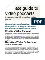 Things To Do in Creating A Video Podcast