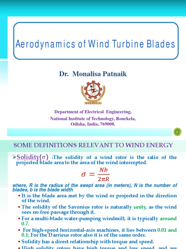 Aerodynamics of Wind Turbine Blades | PDF | Turbine | Wind Turbine