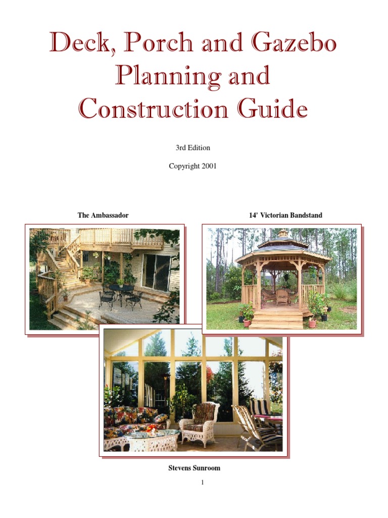 Deck, Porch and Gazebo Planning and Construction Guide: 3rd Edition ...